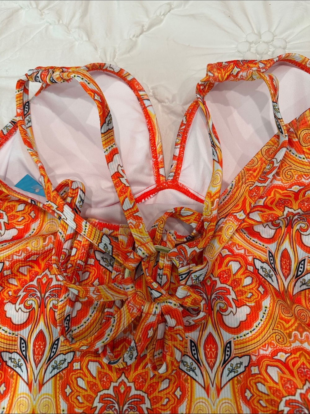 Cupshe Orange Floral Tankini with Solid Orange Bottom - Picture 10 of 10